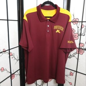 Knights Apparel Maroon and Yellow Gophers Polo XXL